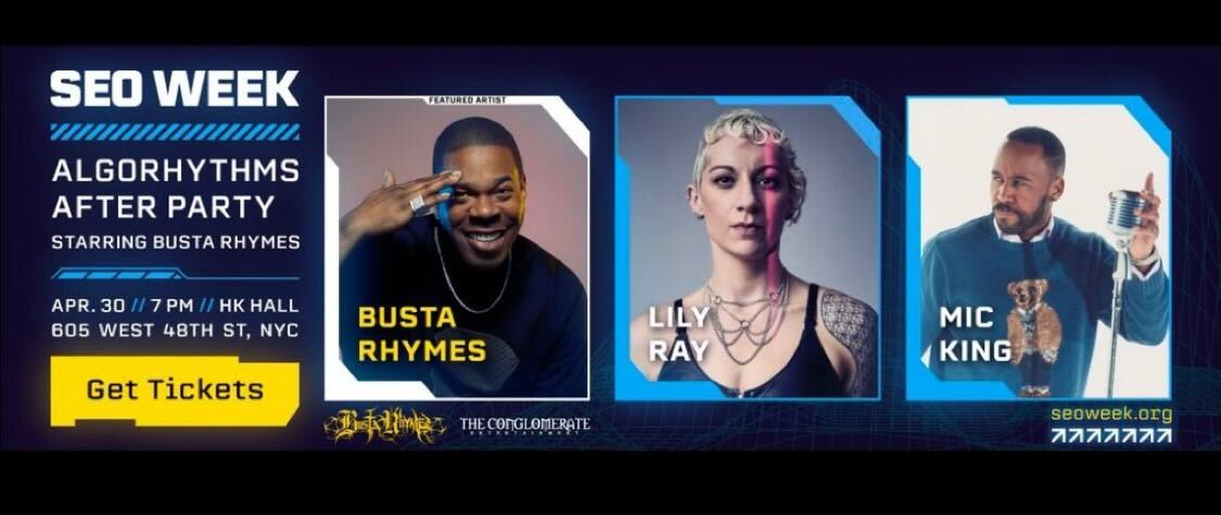 Busta Rhymes, Mic King & Lily Ray at SEOWeek – Lily Ray